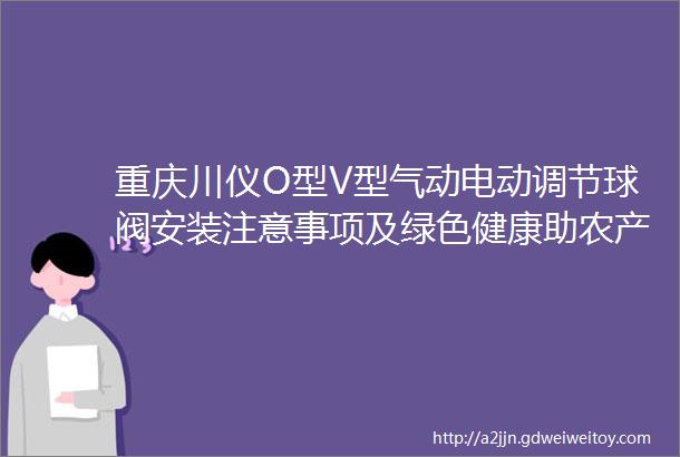 重庆川仪O型V型气动电动调节球阀安装注意事项及绿色健康助农产品分享